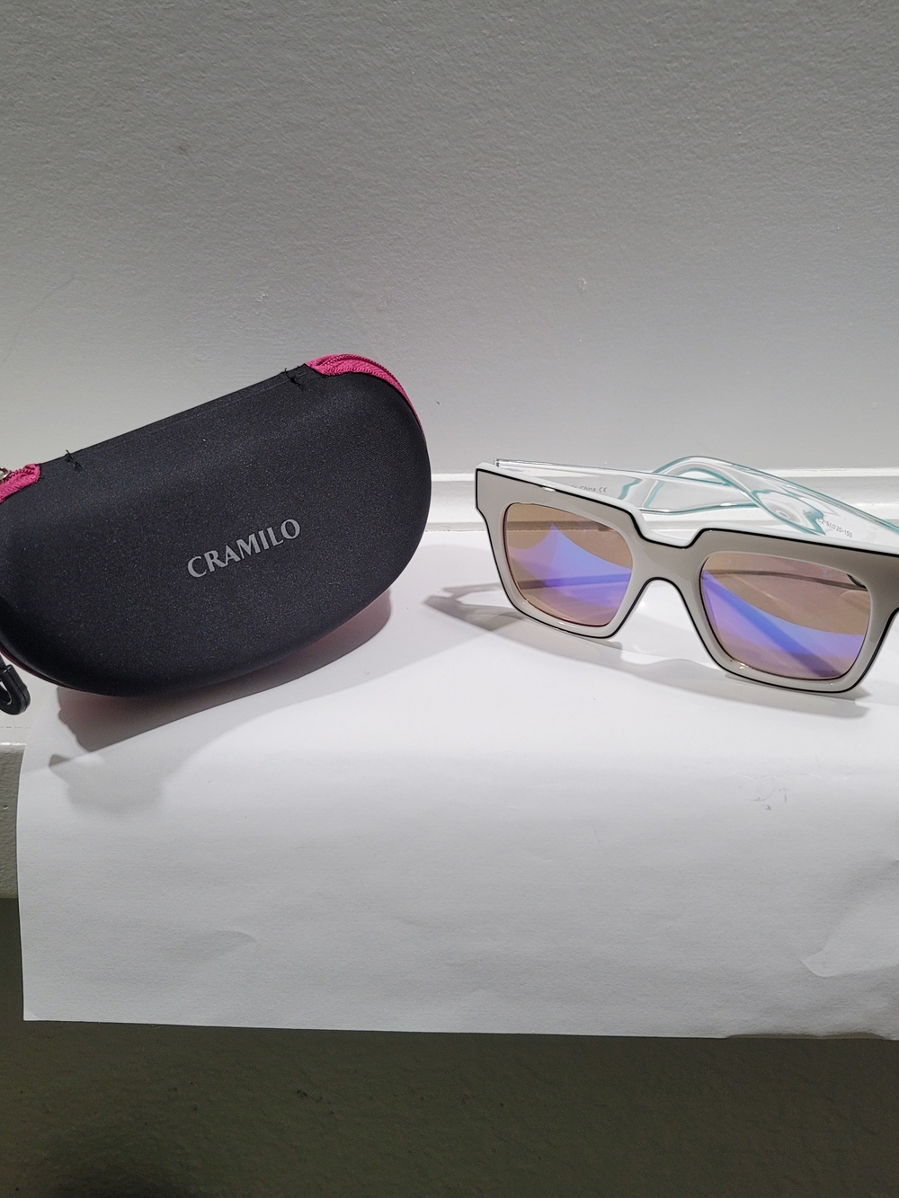 White Frame Mirrored Lens Women's Sunglasses